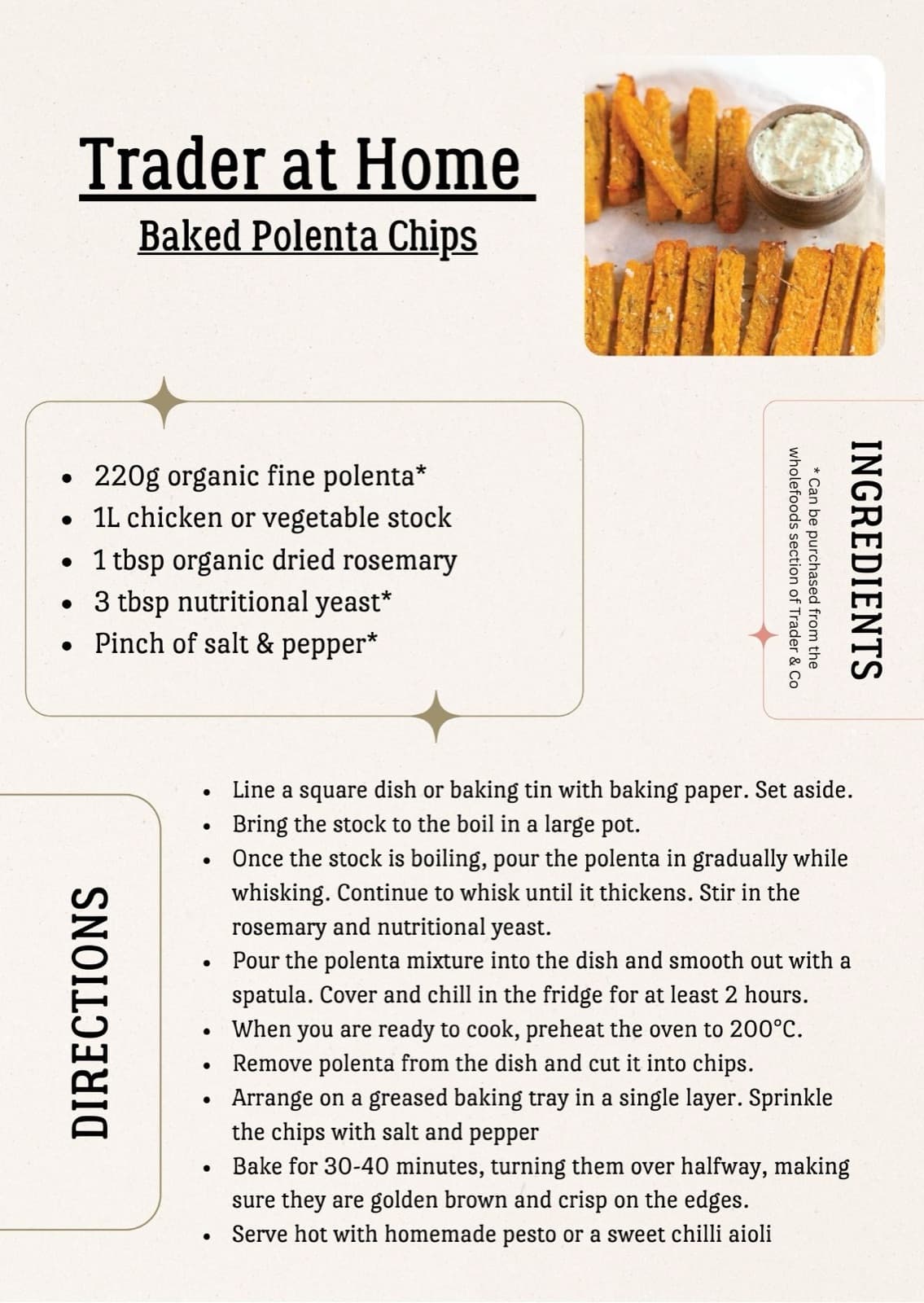 Baked Polenta Chips recipe card
