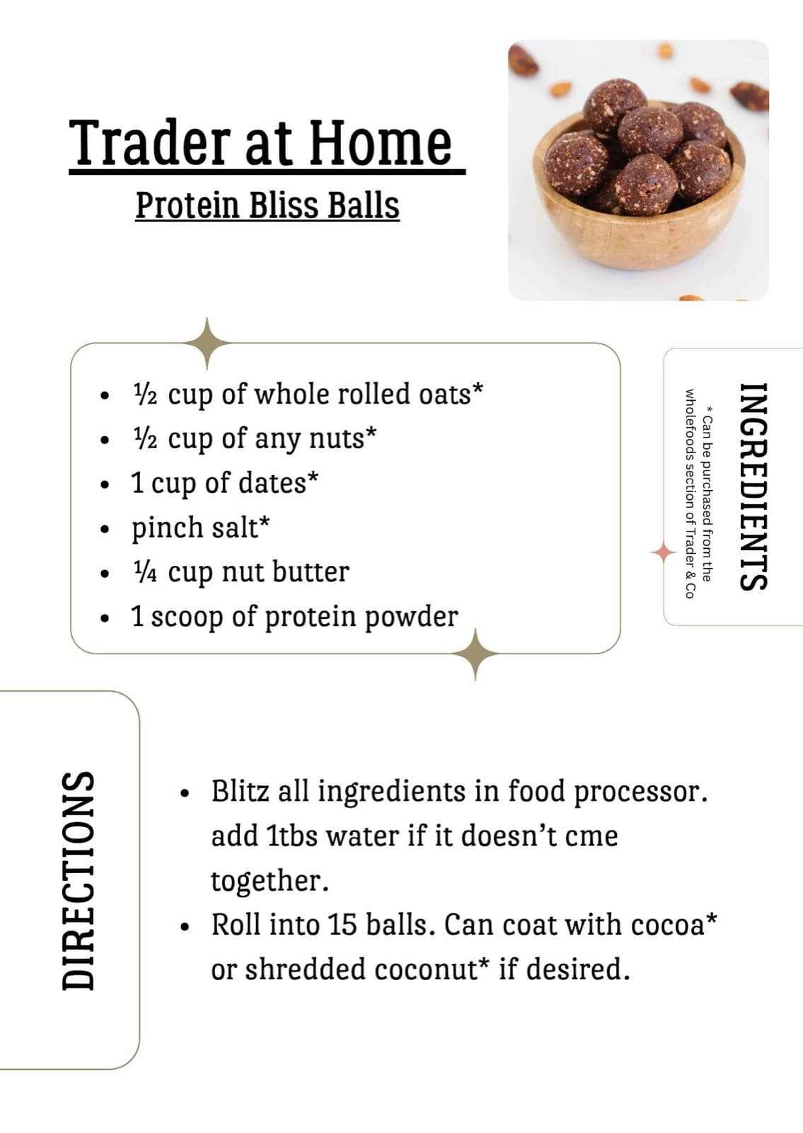 Protein Bliss Balls recipe card